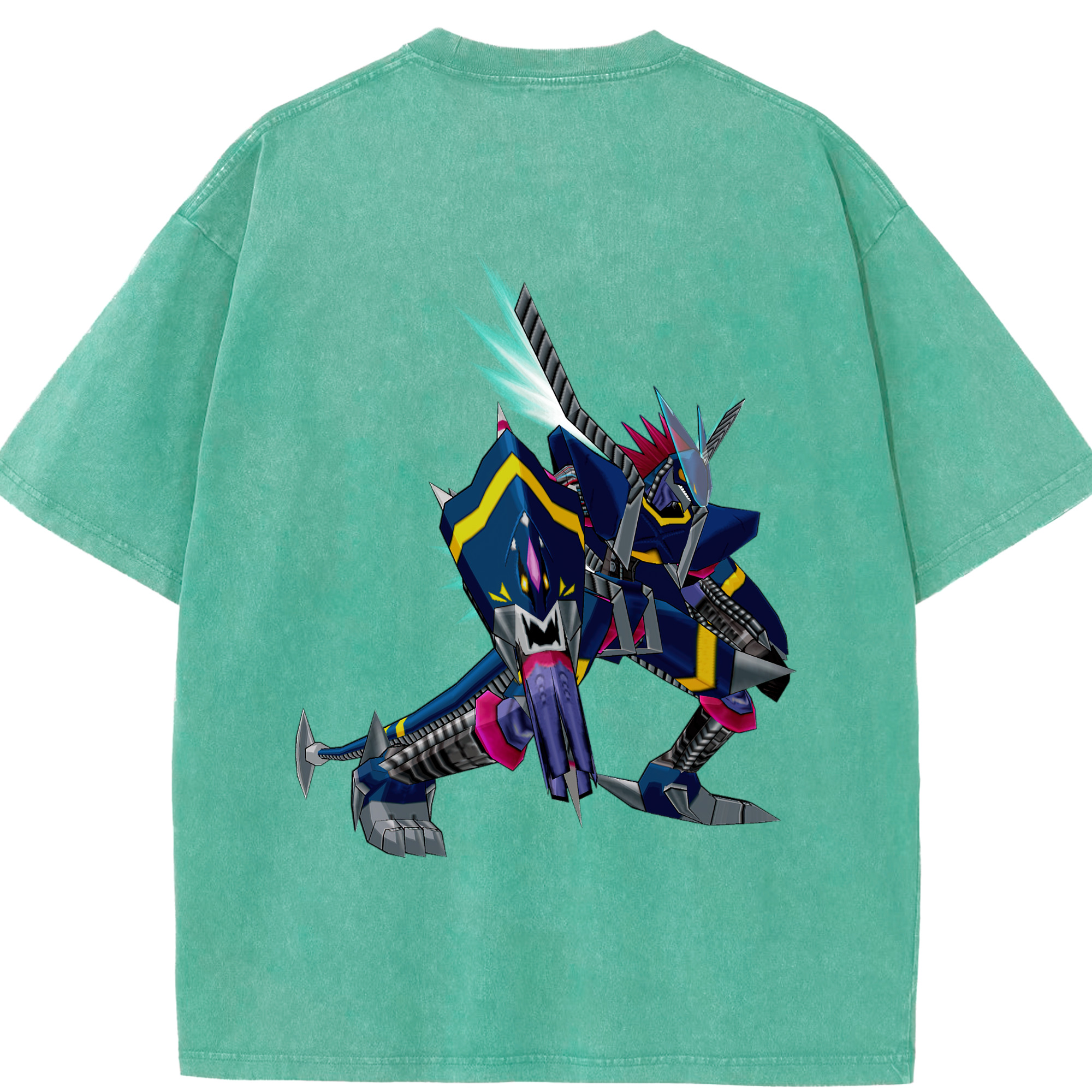 （画像用） Digimon デジタルモンスター/デジモン 綿100% ヴィンテージ風 半袖Tシャツ（背面プリント）
